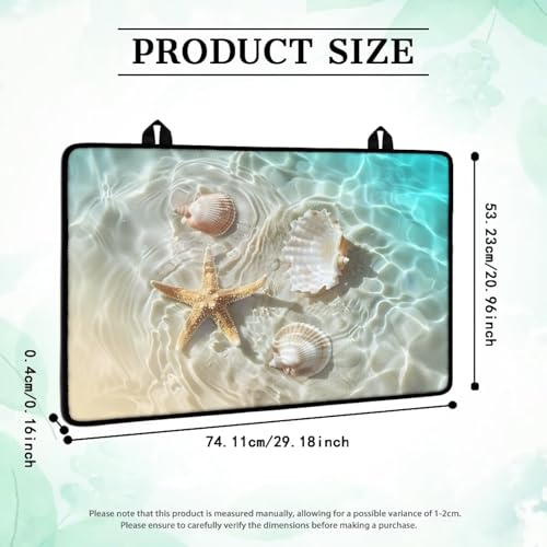 Image of Poceacles Stove Top Cover for Glass Stove Top, Ceramic Glass Stove Cover Mat Oil Resistant Prevent Scratching Oven Mat Protector Expands Usable Space, Beach Starfish Seashell