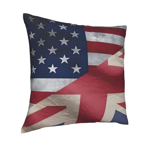 Half USA & UK Throw Pillowcase 18