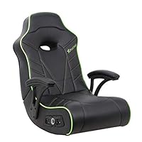 X Rocker Limewire Floor Gaming Chair, Headrest Mounted Speakers, 2.1 Bluetooth, Recliner with Padded Armrests, 5110401, 36.2&quot; x 31.5&quot; x 20.8&quot;, Amazon Exclusive, Black with Green