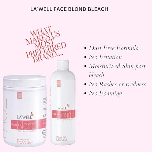 Image of LA`WELL Face Blond Powder 125G & Liquid 450ML Combo Bleach for Face