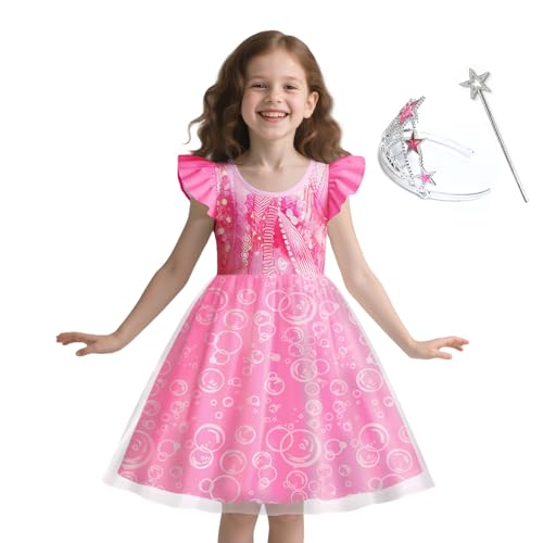 Girls Princess Dress Kids Tulle Dresses with Accessories, for 5-12Y