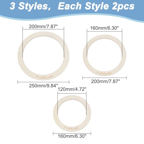 HOBBIESAY 6pcs Round Macrame Cutting Molds Wooden Cutting Template Macrame Wall Hanging Tool Ring Cutting Template Macrame Supplies for Wall Hanging DIY Crafts Making - Image 2