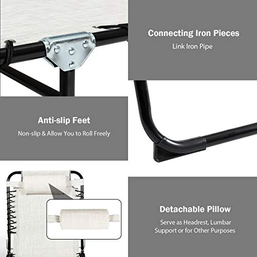 Giantex Patio Chaise Lounge Chair Foldable W/ 4 Adjustable Positions And Detachable Pillow Outdoor Beach Chair For Yard,Pool Sunbathing Seat Recliner(1, Grey) #TOP3