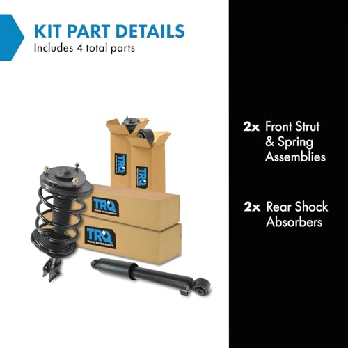 Image of TRQ Front and Rear Complete Strut Assembly & Shock Absorber Kit Complete Strut & Coil Spring Assembly Compatible with 2007-2009 Hyundai Santa Fe