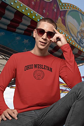 CreateMyTee | Ohio Wesleyan Crest One Color Long Sleeve Shirt3