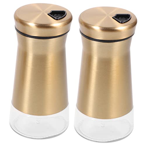 OKUMEYR 2Pcs Spice Bottles Reusable Shaker and Condiment Jars for Kitchen Bbq Dining Easy to Use and Clean