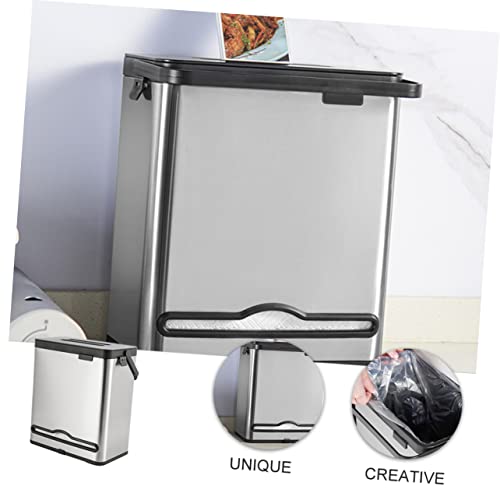 Caneca de basura rectangular para colgar de acero inoxidable miniatura 6