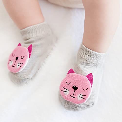 Buba, Meia Antiderrapante Com Aplique Gatinho - Pp