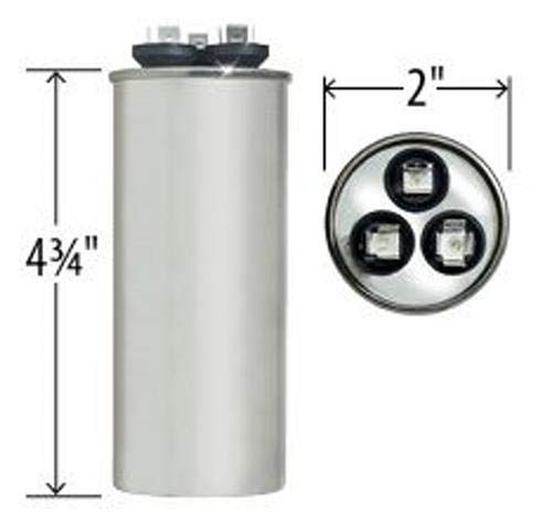 Aerovox - 45 + 10 uF MFD x 370 VAC GE Industrial Replacement Dual Capacitor Round # C34510R / 97F9832