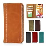 CIBOLA 高級牛革 AQUOS R2 対応 ケース 手帳型 本革 (ブラウン)