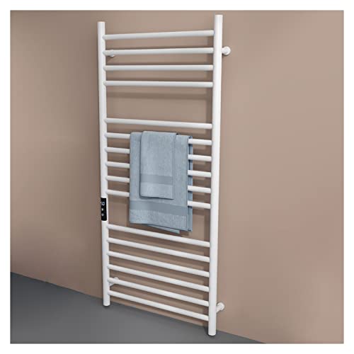 Secador de Toallas eléctrico Inteligente de Pared con Temporizador Integrado, cableado y Enchufe (16 Barras), Color Blanco.