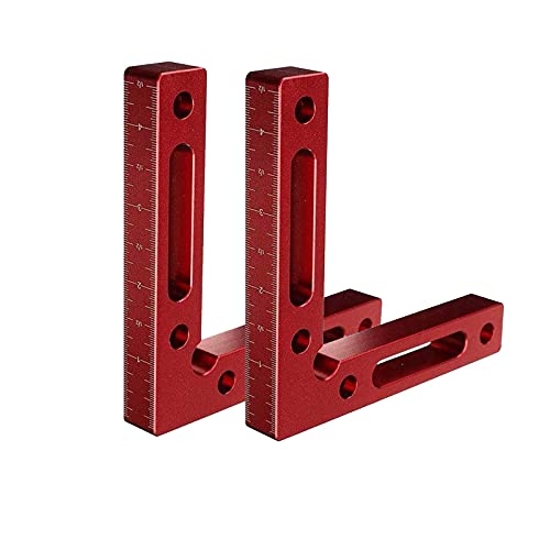 CDIYTOOL Équerres de positionnement à 90 degrés en alliage d'aluminium, carré de serrage 12 x 12 cm, pinces à angle droit, outil de menuiserie pour le serrage de boîtes, cadres et armoires d'étagère.