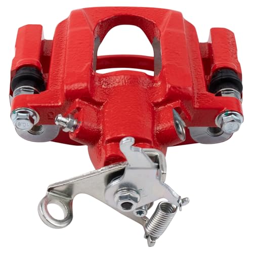 Image of TRQ Rear Right Brake Caliper w /Bracket Performance Red Passenger Side