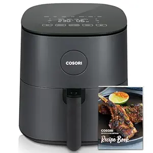 COSORI Air Fryer for home 4.7 Liter, 1500W Fast Cooking, 9 Preset Menu, 30 Recipes Cookbook, Grill, Broil, Roast, Toast, Bake, Reheat, Defrost, Digital Touch Panel, 75~230 , Quiet, L501 Grey