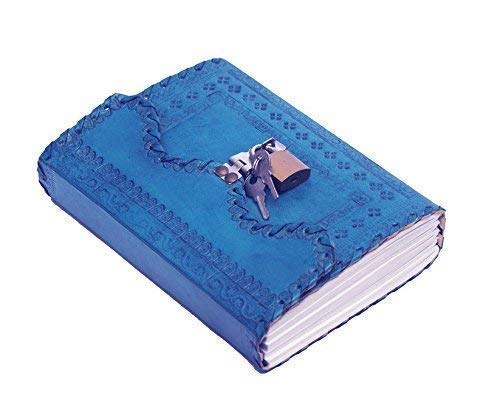 Image of Vintage Fashion Leather Diary For Men Genuine Antique Handmade Office Use Paper Notebook Journal With Craft Lock And Key Boy And Girl 7 X 5 Inch, 200 Pages