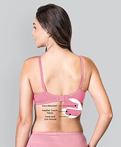 Image of Lyra Women's Cotton Non Padded Wire Free Seamless Bra Baby Pink