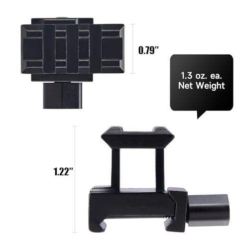 Pinty Riser Rail Mount 2 Pack 3 Slot Slanted Riser Scope Mount for 20mm Base Picatinny Weaver Dovetail Rail Slanted Riser Mount for Rifle Pistol Airsoft Flashlights Laser Sights and More, Set of 2