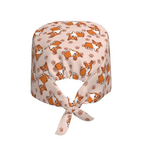 Image of Adjustable Working Cap Breathable Unisex Women Men Elastic Bandage Tie Back Hats Scrub Nursing Doctor Surgeon Cap