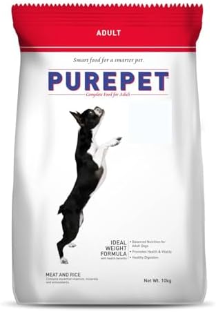 Purepet Adult Dry Dog Food 10kg | Meat & Rice Flavour | Promotes Health & Vitality | Immune Support | Healthy Digestion | Nutrient Rich