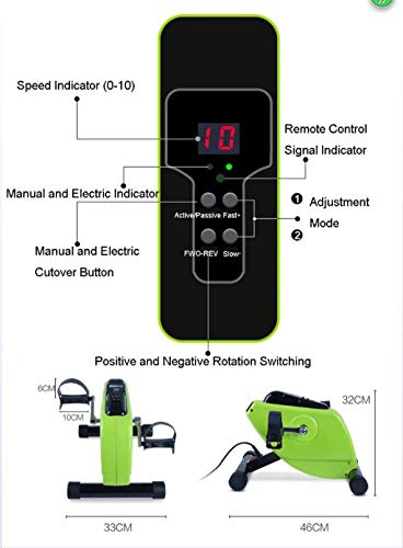 Image of Deluxe Motorised Pedal Exerciser, Remote Control Fitness Motorized Mini Exercise Bike, Resistance Ideal for Office, Home