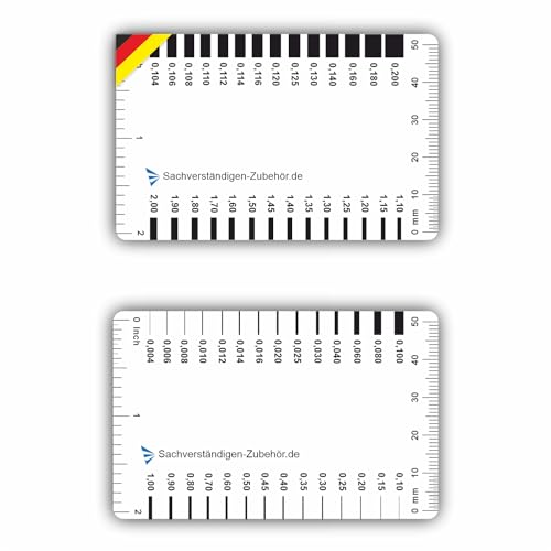 Crack Ruler Inch Sachverstndigen-Zubehr Crack Width Ruler Feeler Gauges [Inch Card crack ...