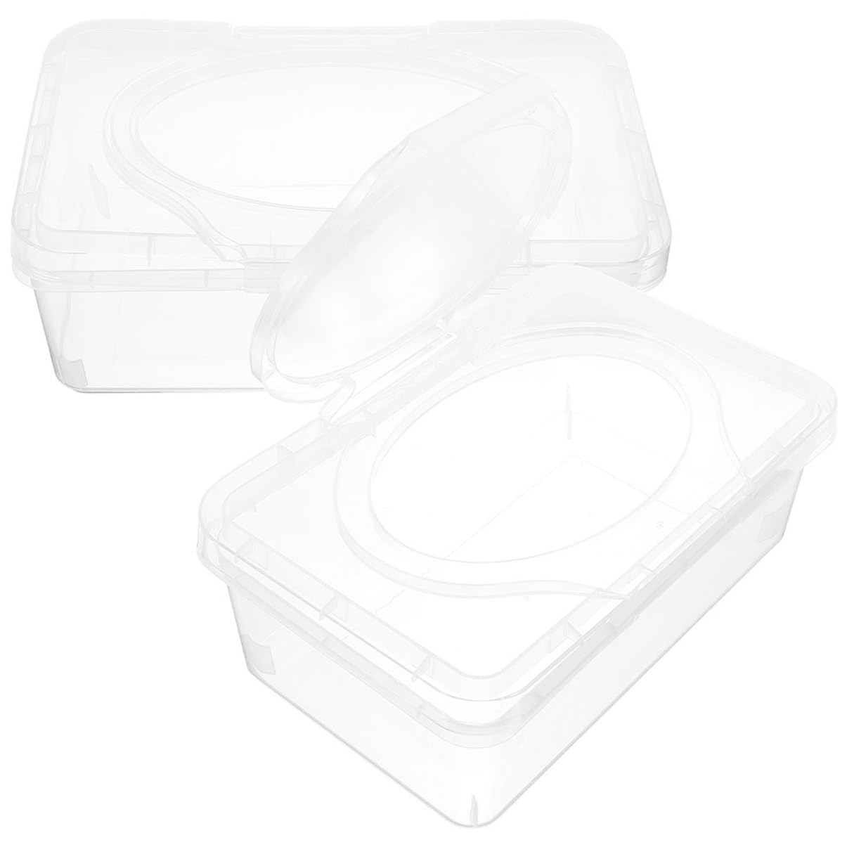 PRETYZOOM 3 Ensembles Boite À Essuyer Étui À Lingettes Étui À Mouchoirs De Voyage Porte-Papier Hygiénique Distributeur De Lingettes Lestées Conteneur De Mouchoirs PP Transparent 2 Pièces * 3