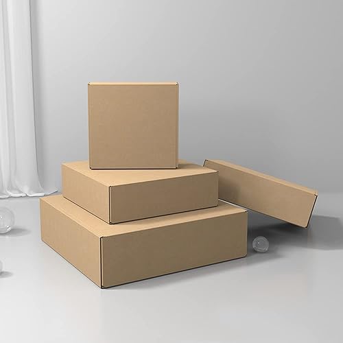 Miniatura 4 de Cajas de envío de 7 x 6 x 3 pulgadas, paquete de 25 cajas de cartón corrugado marrón para embalaje de pequeñas empresas, cajas para regalos de
