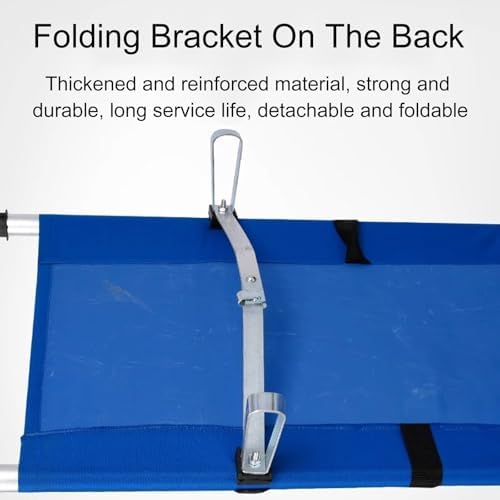 Portable Foldable Stretcher for Medical Rescue - Heavy-Duty Galvanized Steel with 2 Reinforced Rollers, Ideal for Hospitals and Sports Venues