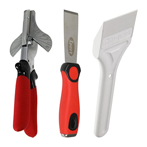 Chisel Edge Bead Knife & Universal Stanley-Type Mitre Shears Plus Paddle Glazing/Delglazing UPVC Window/Door Tool Kit