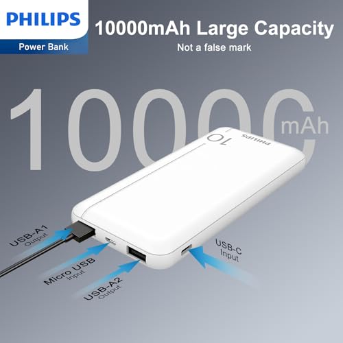 Batterie Externe PHILIPS Powerbak DLP1810NW 10000 mAh 2 Ports 5 Volts - vue 5