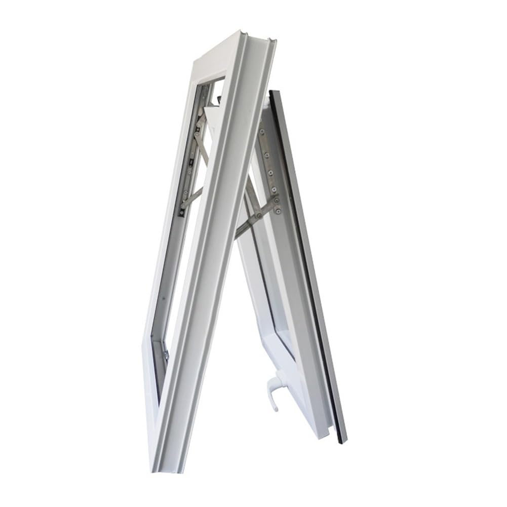 Ventana pequeña de PVC blanca para sótanos, ventana abatible individual para luz y ventilación, para garajes, gallineros y graneros(50 x 50cm/20x20in)