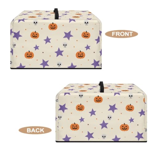 Image of Microwave Oven Dust Cover Air Fryer Toaster Oven Protector, Halloween Small Appliances Cover, L, 20.9 x 15.7 x 12.4 Inches, Cute Pumpkin Skull Star Beige