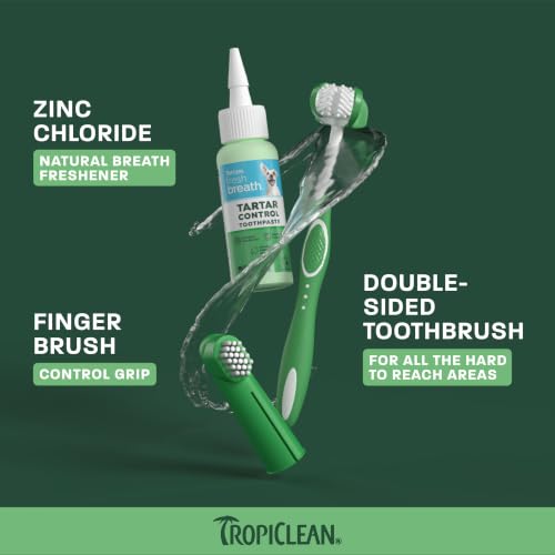 Image of TropiClean Fresh Breath Dog Tooth Brushing Kit for Large Dogs