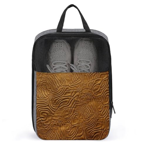 Organizador de zapatos para maleta portátil con elegante patrón dorado impreso unisex