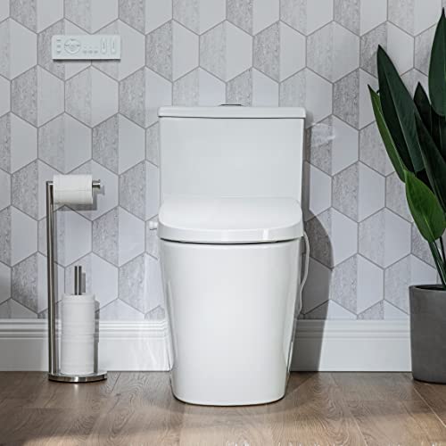 Casta Diva Electric Bidet Seat with Remote, Heated Toilet Seat with Bidet, Warm Water, Air Dryer, Soft Close, Fits Elongated Toilets (Elongated, Electric)