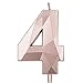 KINBOM 7cm Grand Bougie Numéro Anniversaire, Forme de Diamant 3D Bougies de Gâteau d'Anniversaire Décoration de Gâteau pour Mariage Bal de Finissants Fête de Remise Numéro 4 Or rose