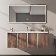 BRIDGE BENO Badmöbel Set mit Waschbecken & Unterschrank | Waschtisch 120 cm, 4 Türen mit Soft-Close | Badezimmer Komplettset (Forest Walnut)