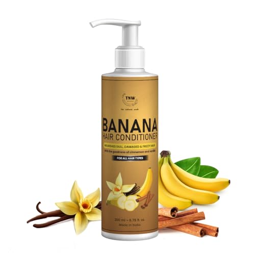 TNW-THE NATURAL WASH Banana Hair Conditioner - 200ml | With Cinnamon & Vanilla | Intense Repair For Dull, Dry, Damage & Frizzy Hair | Locks in Moisture, Adds Shine & Softness | For Women & Men
