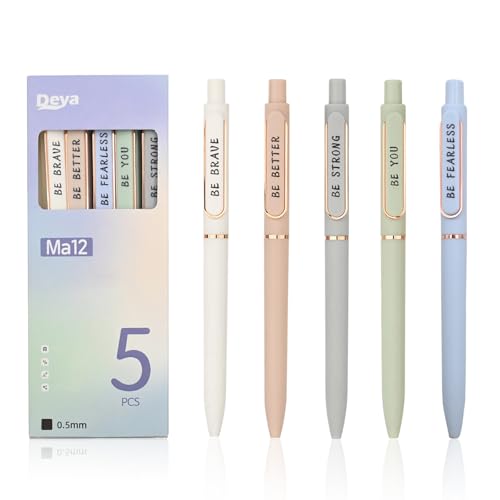 Morandi Neutral Pen, 5 PCS0.5mm Black Ink Pens Fine Point Smooth Writing Pens, High-End Series Pens Ballpoint for School Office Home Supplies (Morandi)