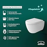 Spülrandloses-Dusch WC mit seitlich eingebauter Einhebelarmatur inkl. Kalt-Warm Wasser Anschluss | Quick-Release D-Form WC-Sitz mit Absenkautomatik + Anschluss-Schläuche für die Düse - 6