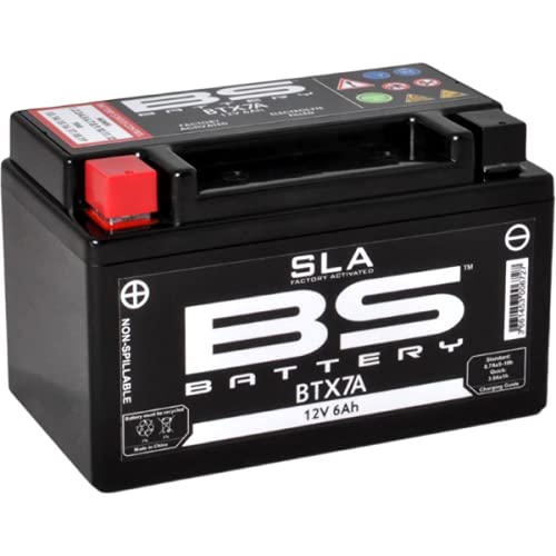 Batterie moto BS SLA BTX7A (YTX7A-BS) AGM - Sans entretien - 12 V 6 Ah - Dimensions : 150 x 87 x 93 mm compatible avec Aprilia Enduro 568YAMAHA XC125R, T, TR Cygnus 125 1993 Cover