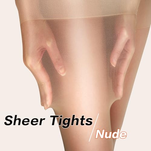 Image of DUCMODA Unbelievable Durability Sheer Tights for Women, 20D High Waist Stocking, Rip Resistant Strong Pantyhose