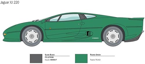 Miniatura 4 de (ITALERI) 3631S 124 Jaguar XJ 220 Edificio, fabricación de modelos de soporte, manualidades, afición, pegado, kit de plástico, detallado, verde