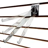 Adjustable Angle Slatwall Shelf Bracket - 8', 10', 12' & 14' Depths Available, Chrome (6, 12' D)