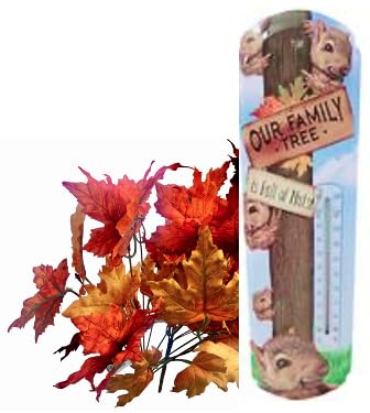 Miniatura 8 de Termómetro colgante de metal, calibre 22, litografía de metal, mide 5 x 17 pulgadas, en interiores o exteriores, elige Syle (nuestro árbol