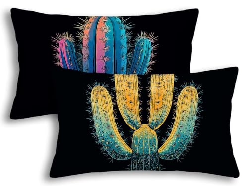 Fundas cojines exterior impermeable 40x80 negro funda de almohada rectangular jardin y balcon 2