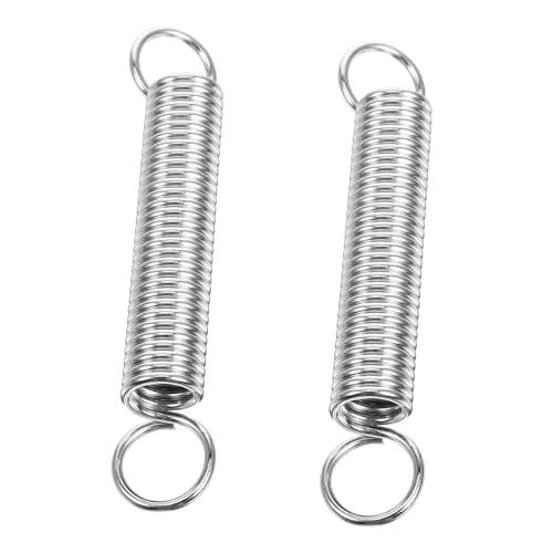 PRETYZOOM 2pcs Mini Tillage Accessories Metal Spring Long Spring Extension Springs by Size Spring Wire Heavy Duty Spring Compressed Spring Springs for Crafts Spring Hook Silver Steel