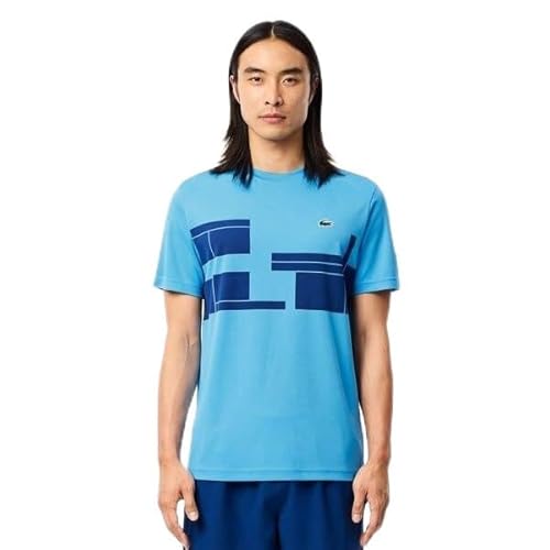 [ラコステ] UPF50＋ UVカット 『ノバク・ジョコビッチ』コートプリント ウルトラドライ 半袖Tシャツ スカイブルー 6(日本サイズXXL)