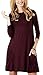 Zero City Womens Casual Pockets Plain Flowy Simple Swing T-Shirt Loose Dress, 02burgundy, Small