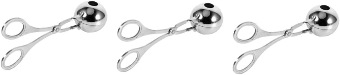 Mikinona 3pcs Practical Stainless Steel Meat Baller Scoop Tool for Effortless Meatball Making Kitchen for Meatball Drain Soup Easily Rounded Design
